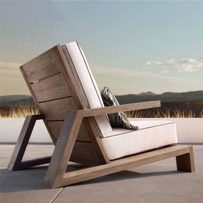 Chandler Oak Lounge Chair And Ottoman, Outdoor Armchair