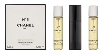 Chanel No. 5 for Women – 0.7oz EDT Spray + Two Refills Travel Set