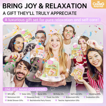 CHANGARLOAD 70-piece Spa Party Kit for 10 | Girls Spa Night Set with Masks, Balms, Bath Bombs