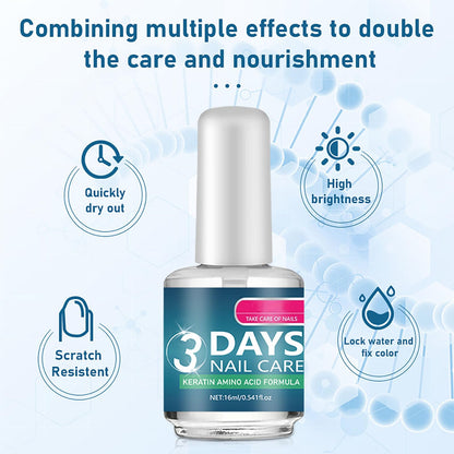 CHAOGKM 3 Days Nail Care: Keratin Amino Acid & Aloe for Strengthening & Hydration (0.54oz)