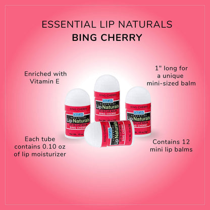 CHAP-ICE Lip Naturals Mini Bing Cherry Lip Balm SPF 15 - 12-Pack, Made in USA