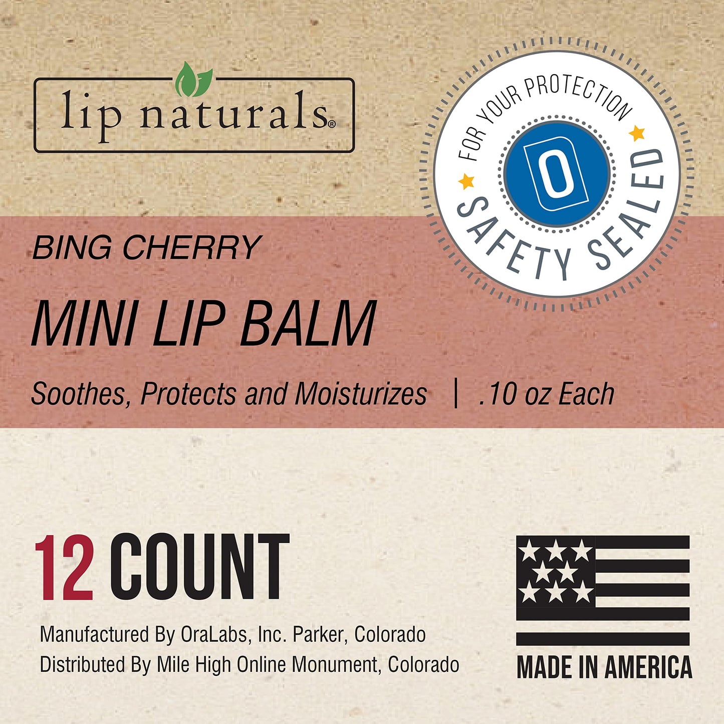 CHAP-ICE Lip Naturals Mini Bing Cherry Lip Balm SPF 15 - 12-Pack, Made in USA