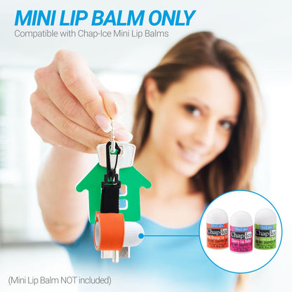 Chap-Ice 12-Count Mini Lip Balm Pack + Keychain | Cherry, Citrus Orange, Kiwi Lime, Beeswax | Made in USA