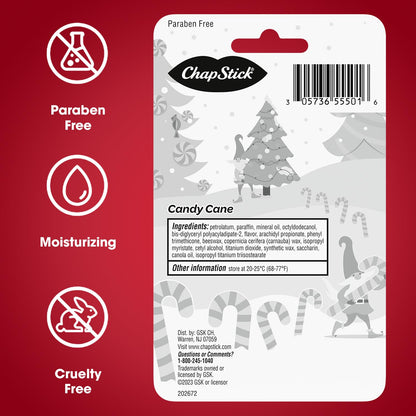 ChapStick Candy Cane Bulk Lip Balm – 12 Sticks Fresh Mint Moisturizer | Stocking Stuffers