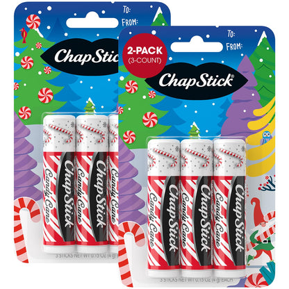 ChapStick Candy Cane Lip Balm – 6-Count Minty Moisturizer | Fresh Holiday Lip Care