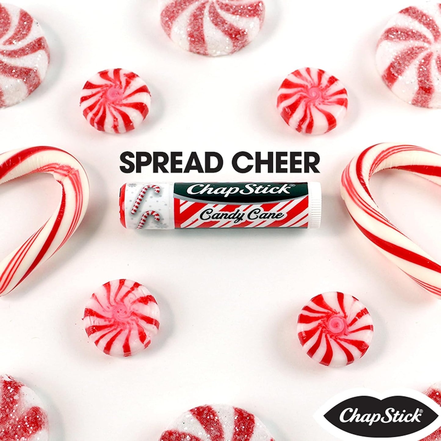 ChapStick Candy Cane Bulk Lip Balm – 12 Sticks Fresh Mint Moisturizer | Stocking Stuffers