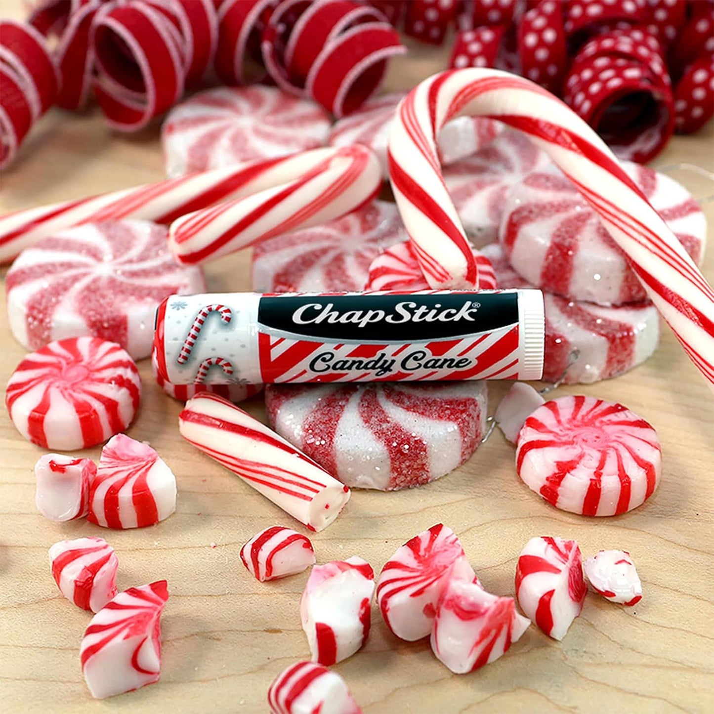 ChapStick Candy Cane Lip Balm Bulk — 36-Count (12 Packs of 3) | Fresh Mint Lip Moisturizer