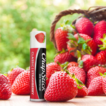 ChapStick Classic Strawberry Lip Balm – 6 Count, Sheer Tint Moisturizer