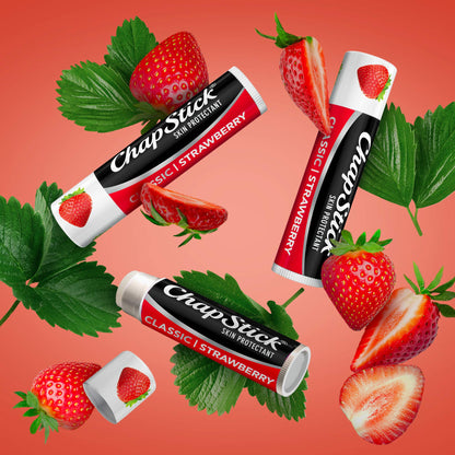 ChapStick Lip Moisturizer Classic Strawberry 3-Pack (36 Tubes) – Bulk Lip Balm