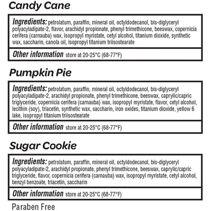 ChapStick Holiday Limited Edition Lip Balm Set – Candy Cane, Pumpkin Pie & Sugar Cookie (6 Sticks)