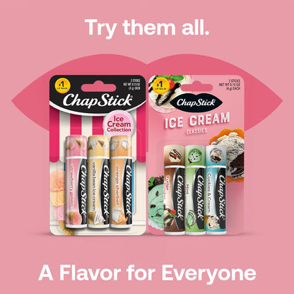 ChapStick Lip Balm Ice Cream Collection 3-Pack + Ice Cream Classics 3-Pack