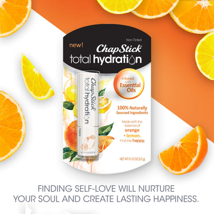 ChapStick Total Hydration Essential Oils Happy Orange and Lemon Lip Balm Tube – 0.12 oz