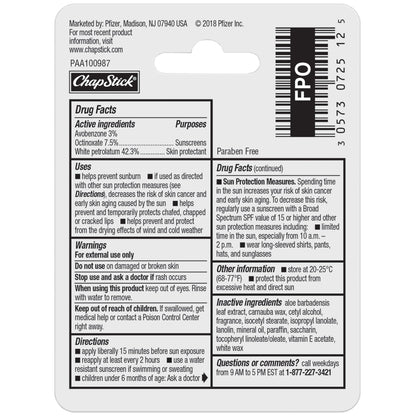 ChapStick Original Moisturizer Lip Balm Tubes | SPF 15 | 0.15 oz (Pack of 12)