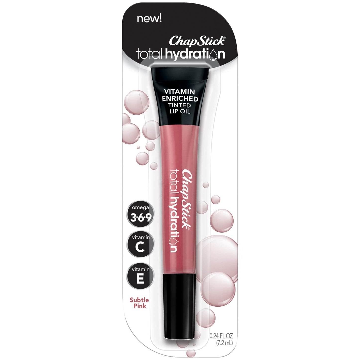 ChapStick Total Hydration Vitamin Enriched Tinted Lip Oil – Subtle Pink (0.24 oz)