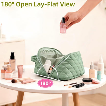 Chasefun Petition Makeup Bag for Women – Wide-Open Lay-Flat Cosmetic Case, Travel-Ready & Waterproof