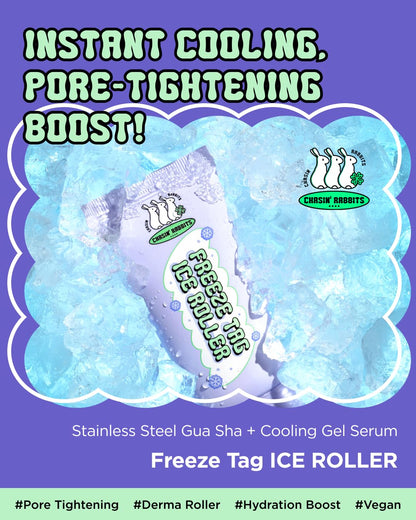 CHASIN' RABBITS Freeze Tag Ice Roller – Cold Face Roller for Pore Tightening & Firming