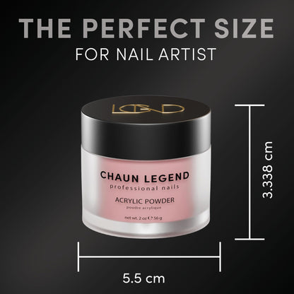 Chaun Legend Acrylic Powder 2oz Pink Parade – Long-Lasting Shimmery Nail Powder for Professionals