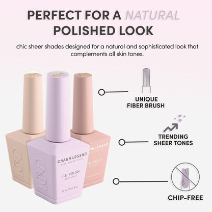 Chaun Legend Gel Nail Polish 0.5oz – Sheer Tones: Tickle My Toes (LG5092) | Salon-Quality at Home
