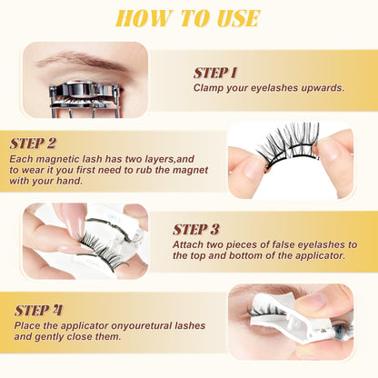 CHENSPLEND Magnetic Eyelashes with Applicator – Feathery, Natural Look, No Glue Needed (W02)