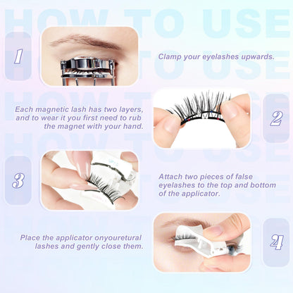 Chensplend Upgrade Magnetic Eyelashes with Applicator – Feathery Light Style, Glue-Free, Natural Look