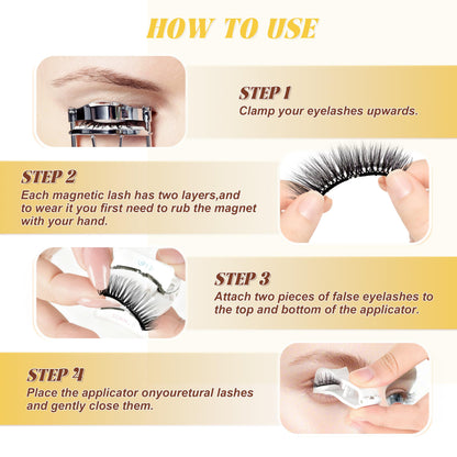CHENSPLEND Magnetic Eyelashes with Applicator CK03 – Cat Eye Style, Reusable Lashes, No Glue Needed