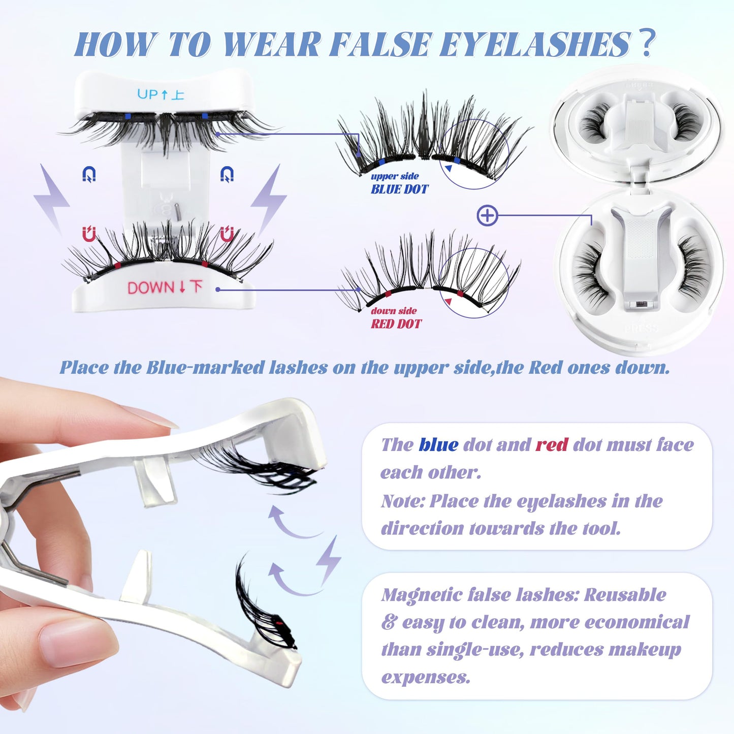 CHENSPLEND Upgrade Magnetic Eyelashes with Applicator – Glue-Free, Lightweight, Eye-Enlarging Set (N02)