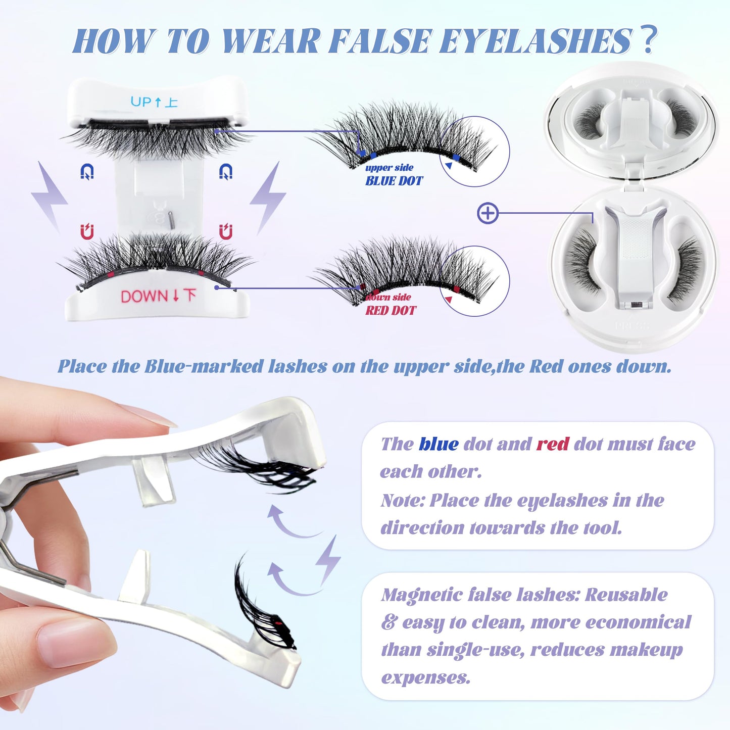 CHENSPLEND Upgrade Magnetic Eyelashes with Applicator – Dynamic Curl, No Glue