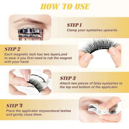 Chensplend M06 Magnetic Eyelashes with Applicator – Cat Eye Style, No Glue Needed, Easy Wear/Remove, Reusable Magnetic Lash Kit