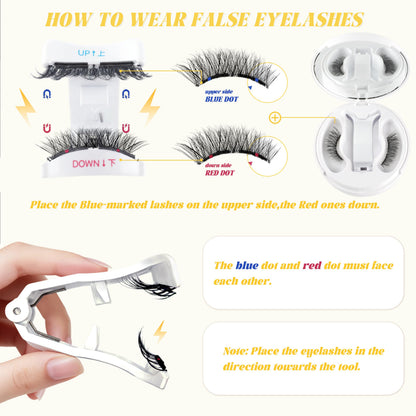Chensplend M06 Magnetic Eyelashes with Applicator – Cat Eye Style, No Glue Needed, Easy Wear/Remove, Reusable Magnetic Lash Kit