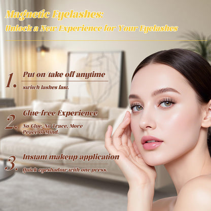 Chensplend Magnetic Eyelashes with Applicator - Upgrade Soft Reusable Lashes (W04)
