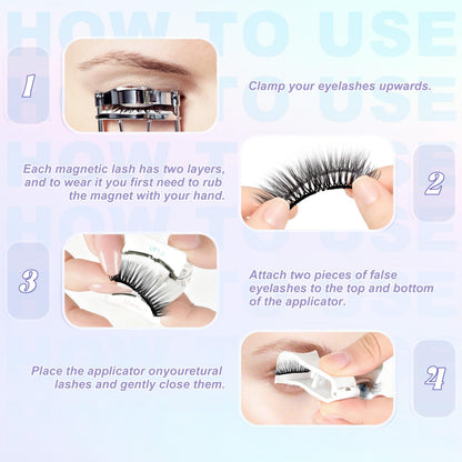 CHENSPLEND Upgrade Magnetic Eyelashes with Applicator - Natural Slim & Thick Style (N04)