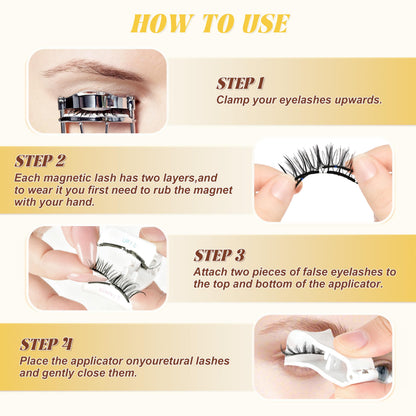 Chensplend Magnetic Eyelashes with Applicator - Upgrade Soft Reusable Lashes (W04)