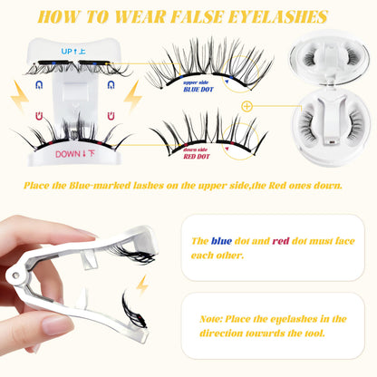 CHENSPLEND Magnetic Eyelashes with Applicator – Feathery, Natural Look, No Glue Needed (W02)