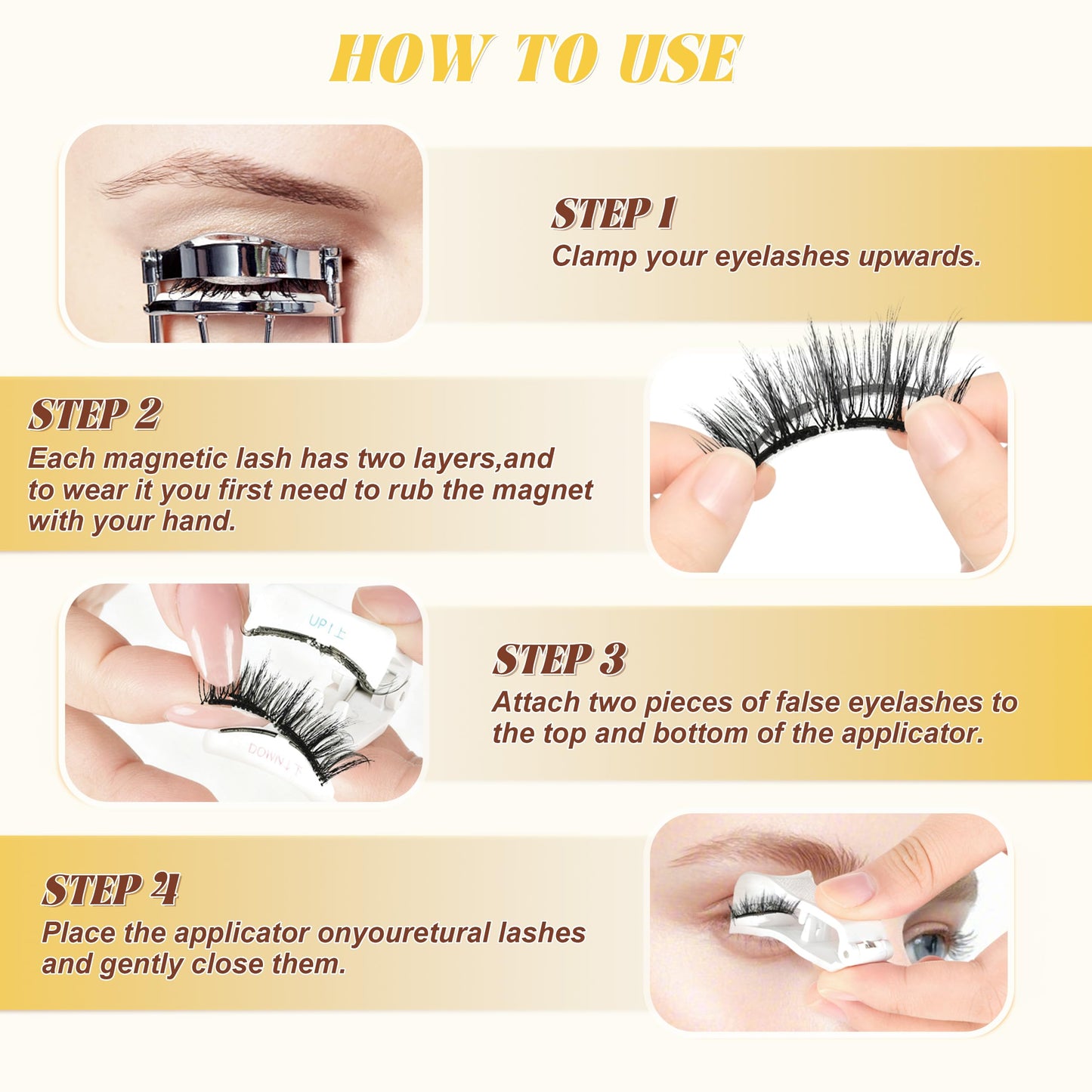 Chensplend Magnetic Eyelashes with Applicator – Feathery, Natural Look, Glue-Free Lashes (M04)