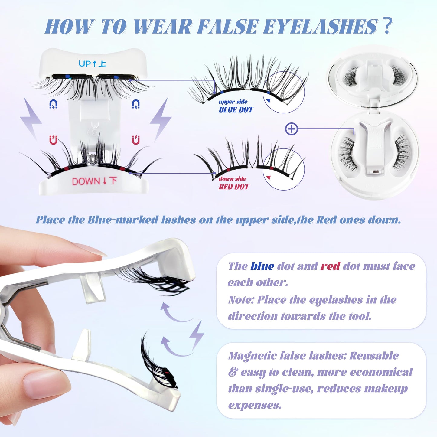 Chensplend Upgrade Magnetic Eyelashes with Applicator – Feathery Light Style, Glue-Free, Natural Look