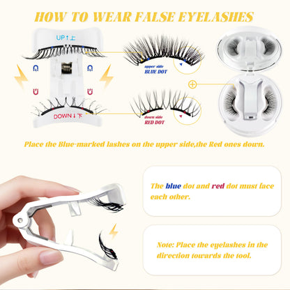 CHENSPLEND Magnetic Eyelashes with Applicator CK03 – Cat Eye Style, Reusable Lashes, No Glue Needed