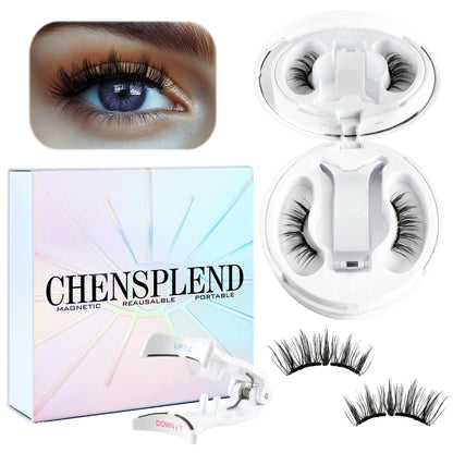 CHENSPLEND Upgrade Magnetic Eyelashes with Applicator – Glue-Free, Lightweight, Eye-Enlarging Set (N02)