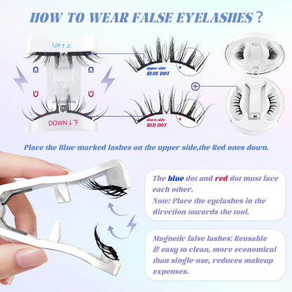 CHENSPLEND Upgrade Magnetic Eyelashes with Applicator – Natural Style, No Glue Needed