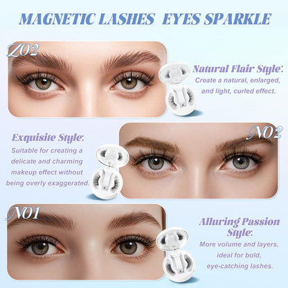 CHENSPLEND Upgrade Magnetic Eyelashes with Applicator – Natural Style, No Glue Needed