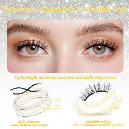 Chensplend Magnetic Eyelashes with Applicator - Upgrade Soft Reusable Lashes (W04)