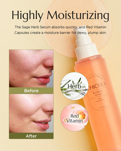 CHICHO Boosting Serum: Korean Sage Water, Vitamin B12 & Niacinamide – Hydrating Vegan Face Spray 3.38 fl oz