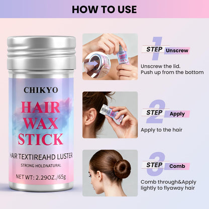Chikyo Hair Wax Stick 6-Piece Styling Tools Set – Edge Control & Slick Back Kit