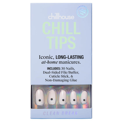 Chillhouse Chill Tips Press-On Nails Kit – 24 Oval Tips, Customizable, Reusable