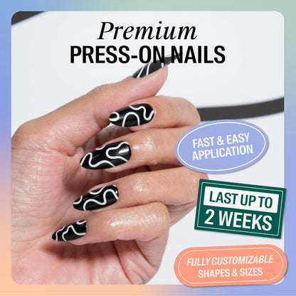 Chillhouse Chill Tips Press-On Nails Kit – Creepy Baby Almond Tips | 30 Shapes & Reusable