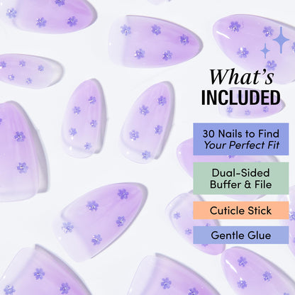 Chill Tips Press-On Nails Kit – Fifi La Fleur Almond Tips | 30 Shapes & Reusable