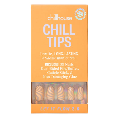 Chill Tips Let It Flow 2.0 Oval Press-On Nails Kit — 24 Shapes, Up to 2 Weeks Wear