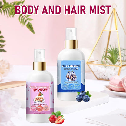 Chinosuo Strawberry Shortcake Body Hair Milk Spray – Vanilla Cream Puff Fragrance