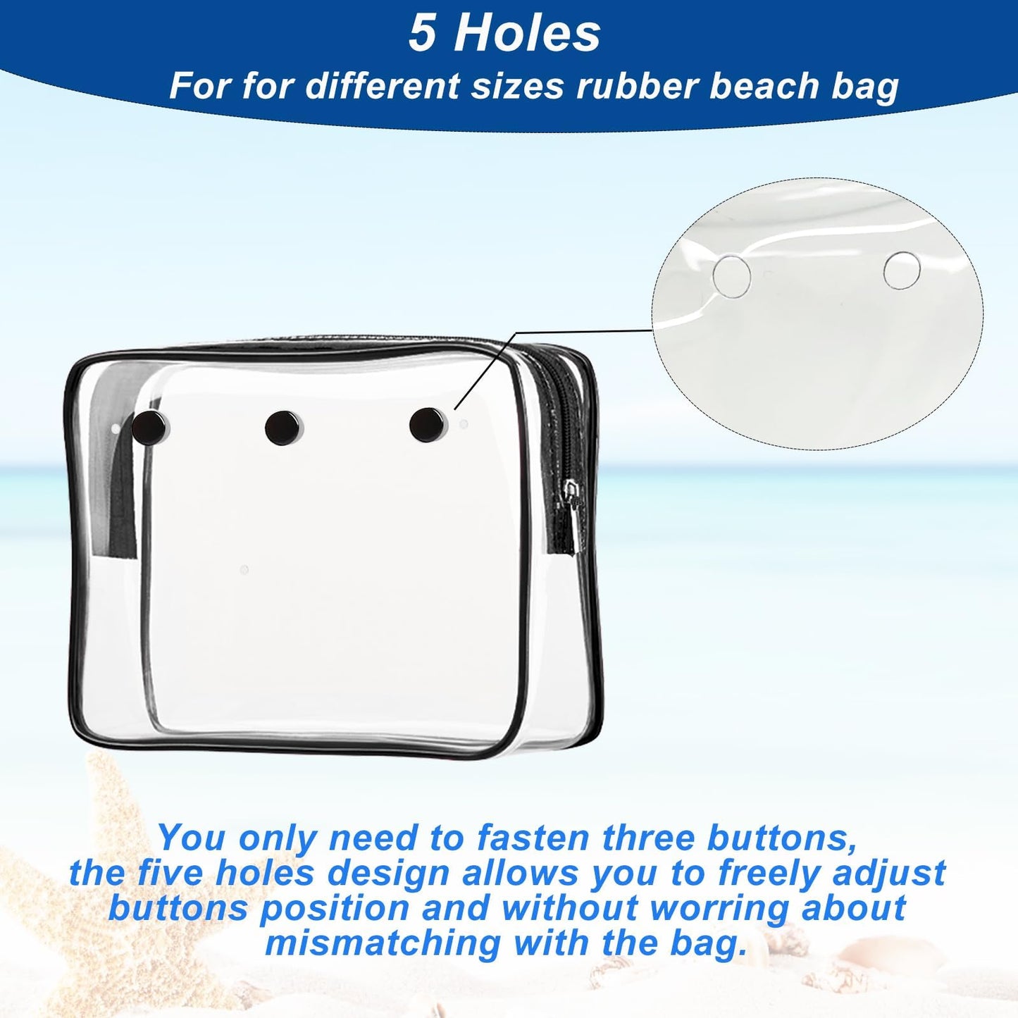 Choshion Clear Insert Bag Accessories for Beach Tote Bag – 4-Piece Transparent Organizer Set