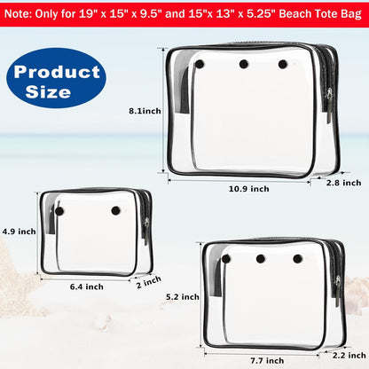 Choshion Clear Insert Bag Accessories for Beach Tote Bag – 4-Piece Transparent Organizer Set