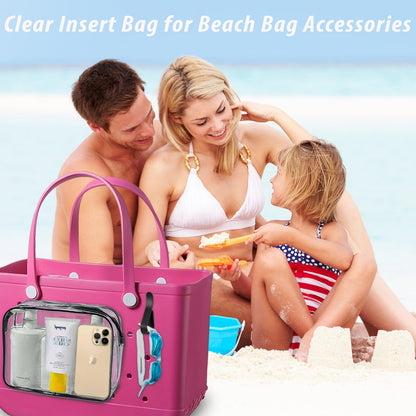 Choshion Clear Insert Bag Accessories for Beach Tote Bag – 4-Piece Transparent Organizer Set